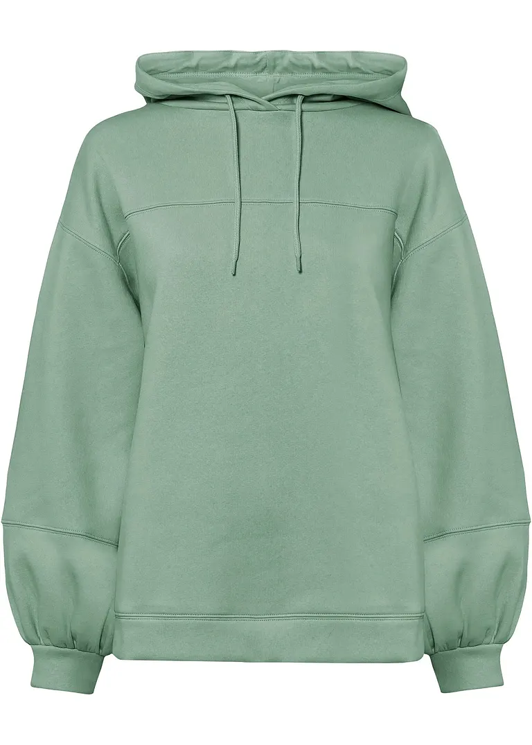 Oversized Kapuzensweatshirt in grün von vorne - bonprix