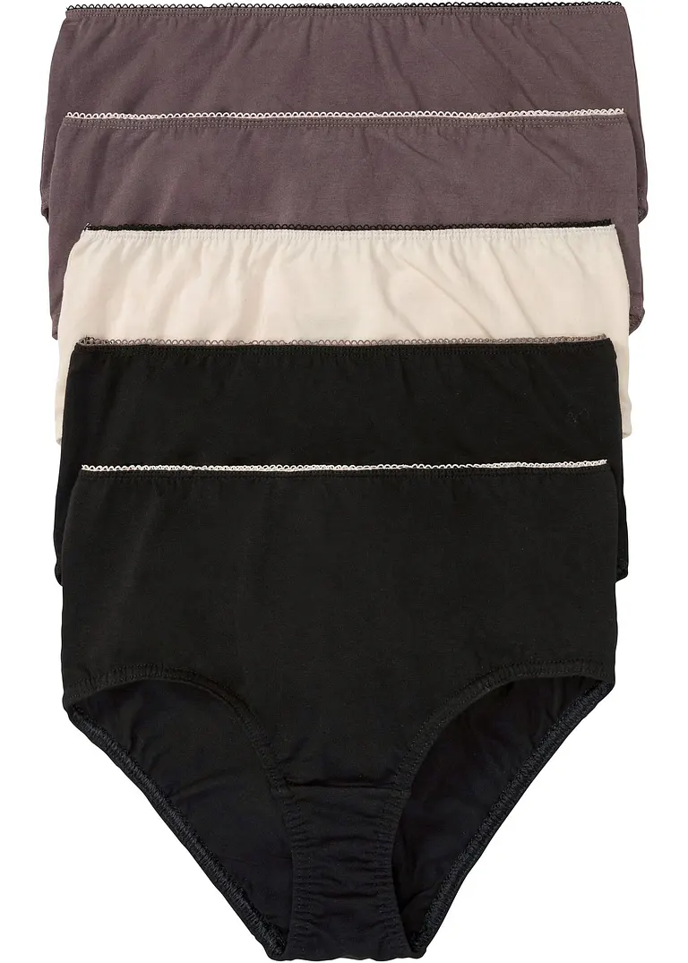 Maxislip (5er Pack) in schwarz von vorne - bonprix