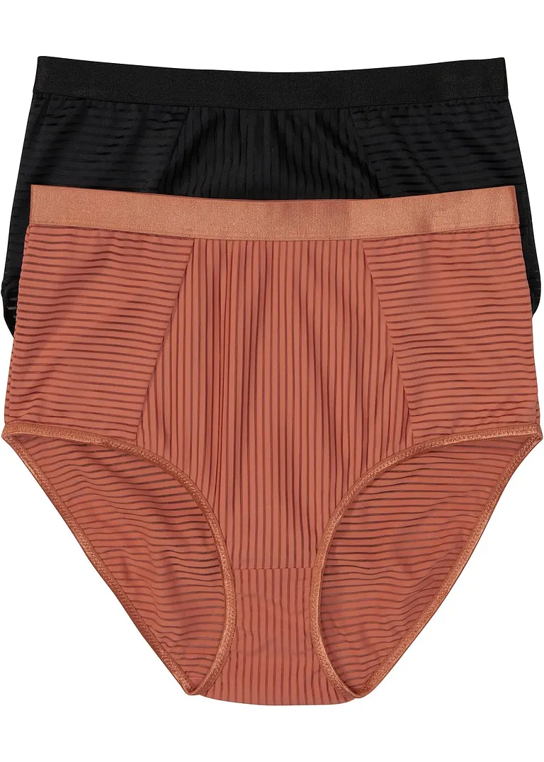 Taillenslip ( 2er Pack) in schwarz von vorne - bonprix
