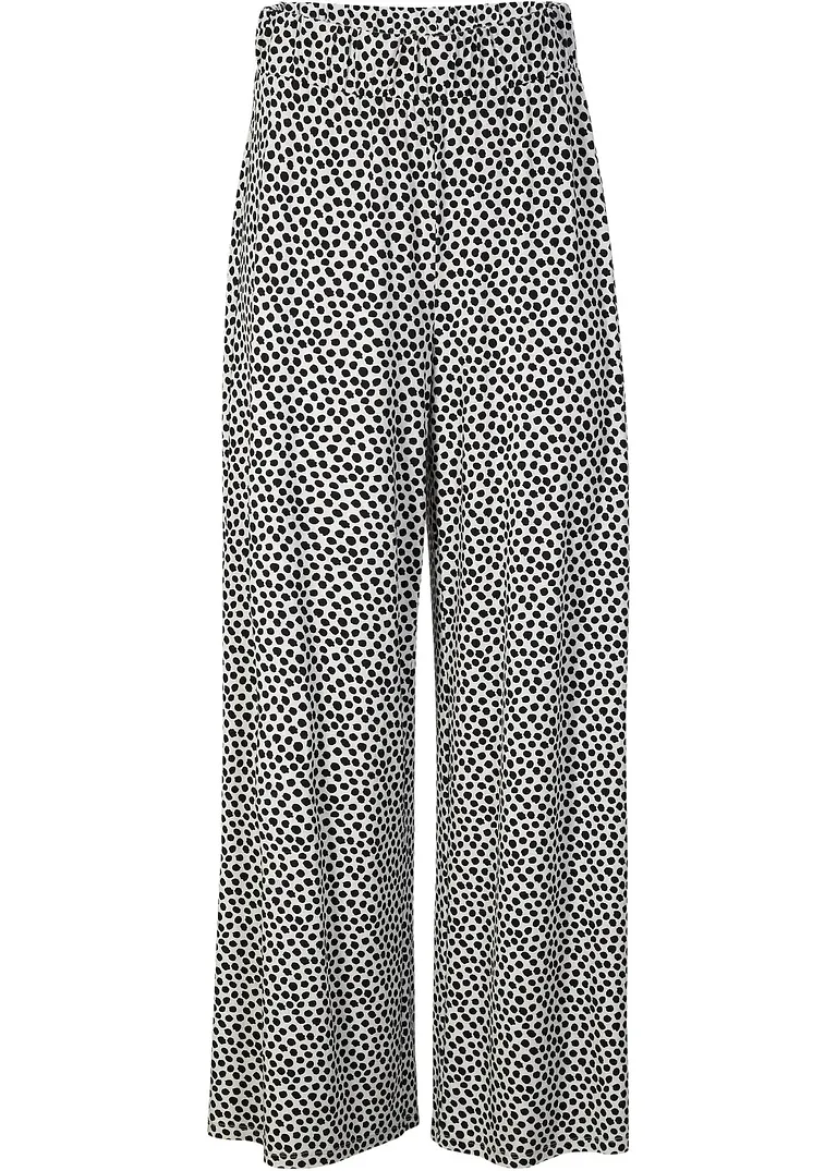 Palazzo-Hose aus Viskose-Mix in weiß von vorne - bonprix