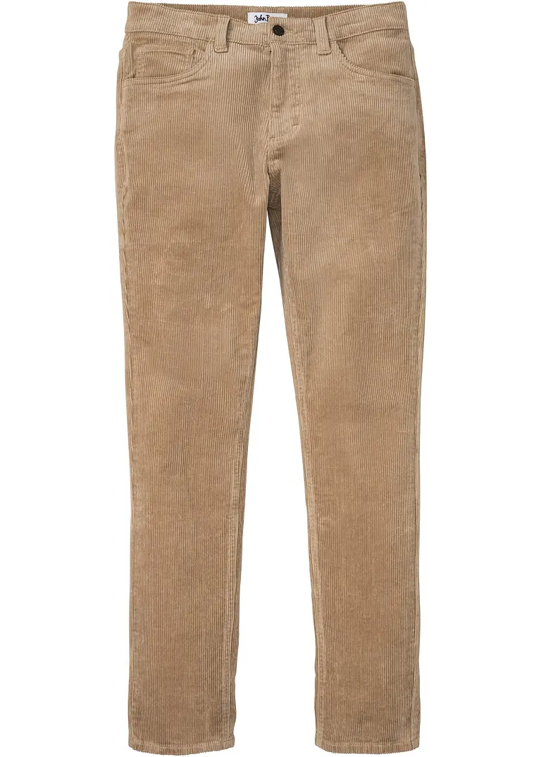 Slim Fit Stretch-Cordhose mit Komfortschnitt in braun von vorne - bonprix