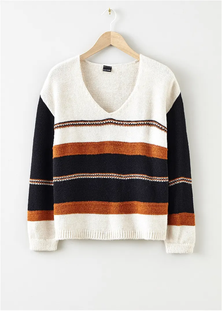 Pullover in beige von vorne - bonprix
