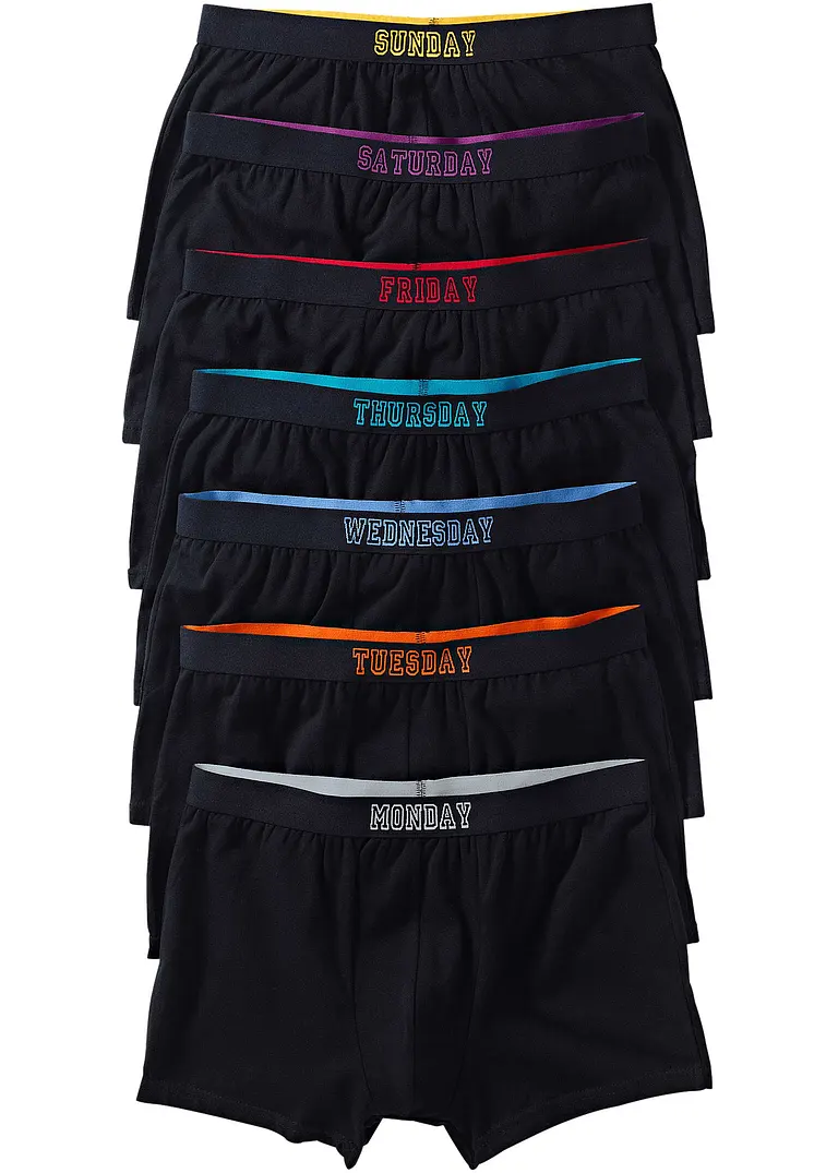 Boxershorts eng (7er Pack) in schwarz von vorne - bonprix
