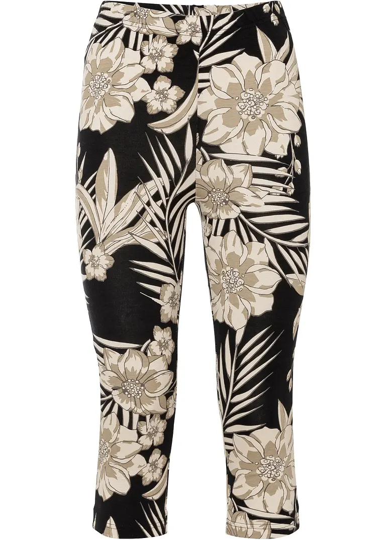 Capri-Hose in schwarz von vorne - bonprix