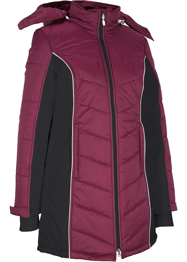 wasserabweisender Ski Funktions-Steppmantel in lila von vorne - bonprix
