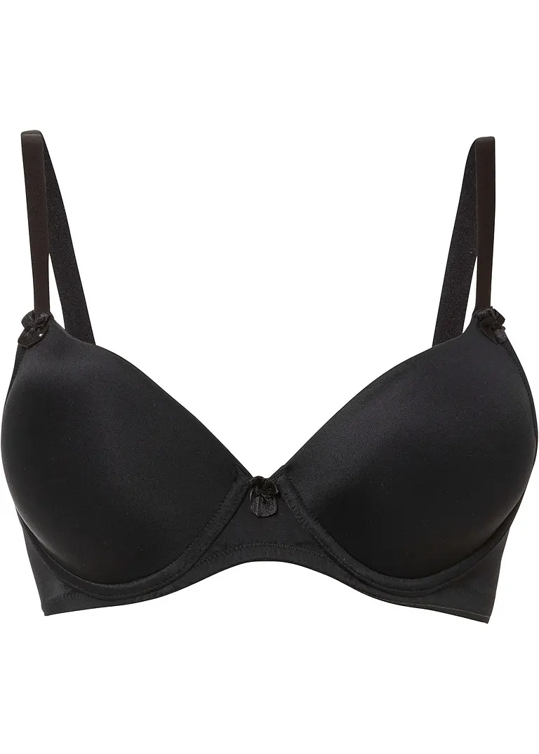 Schalen BH mit Bügel in schwarz von vorne - bonprix