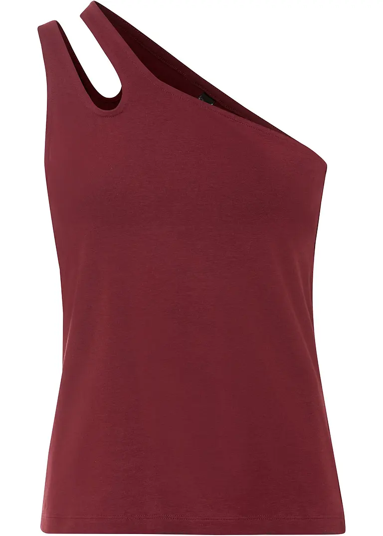 Cold-Shoulder Top mit Bio-Baumwolle in rot von vorne - bonprix