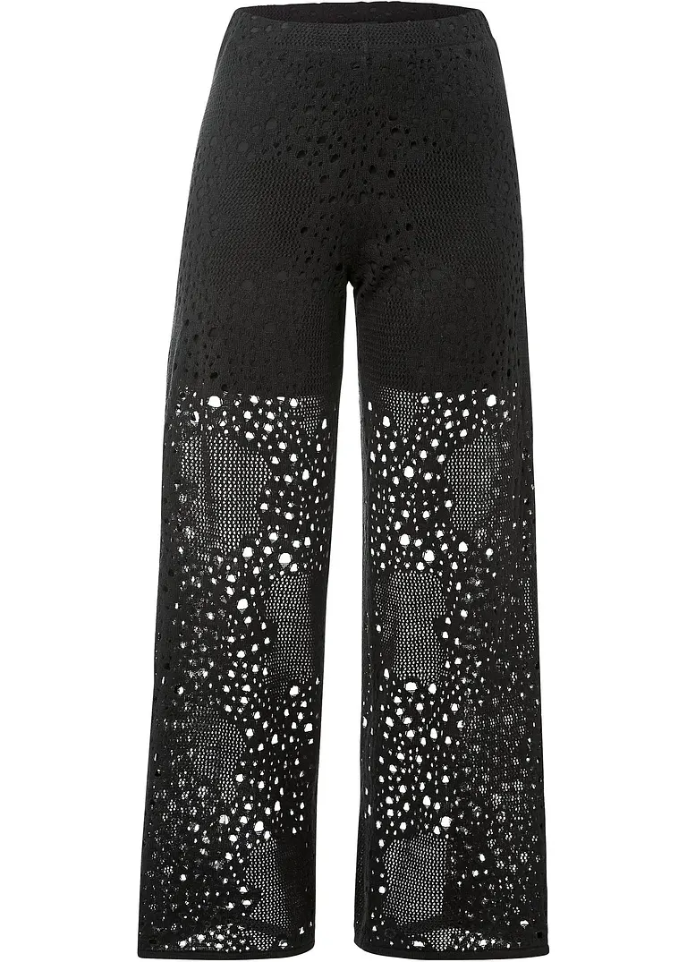 Strick-Schlupfhose in schwarz von vorne - bonprix