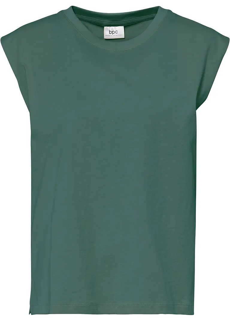 Oversize-Shirt aus reiner Bio-Baumwolle in grün von vorne - bonprix
