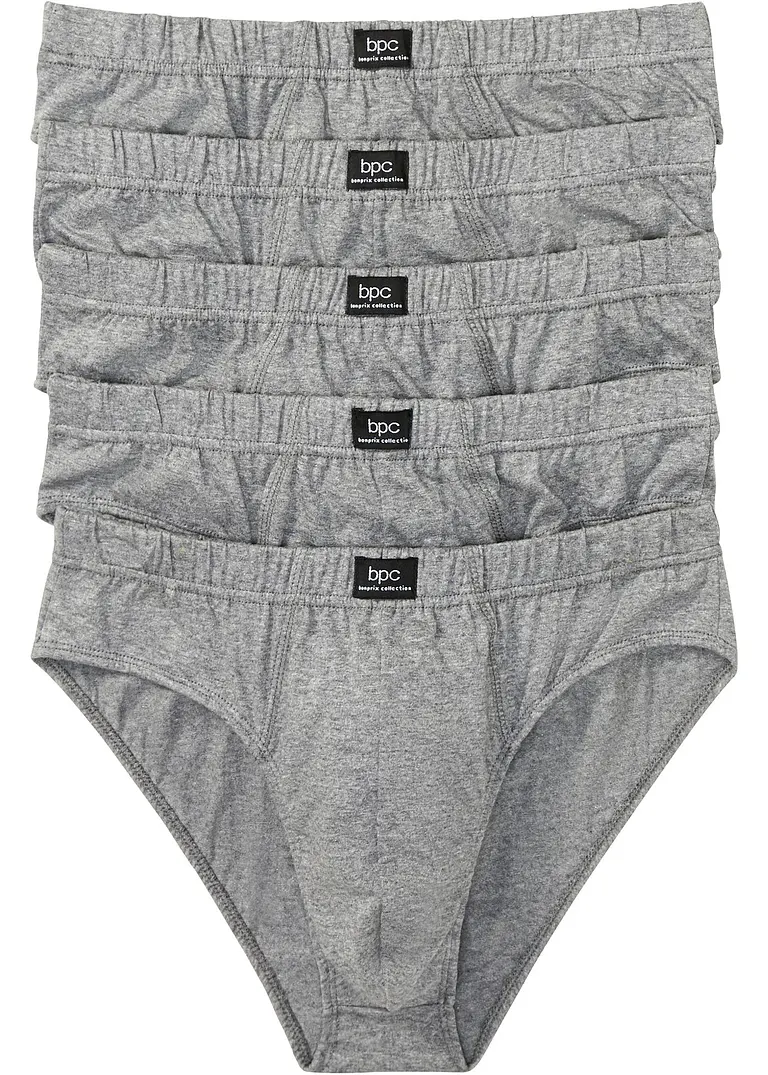 Maxislip (5er Pack) in grau von vorne - bonprix