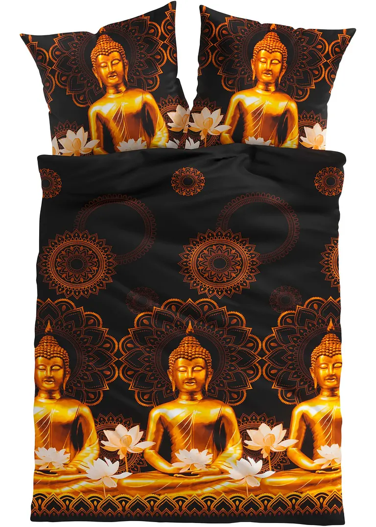 Bettwäsche mit Buddhas in schwarz - bpc living bonprix collection