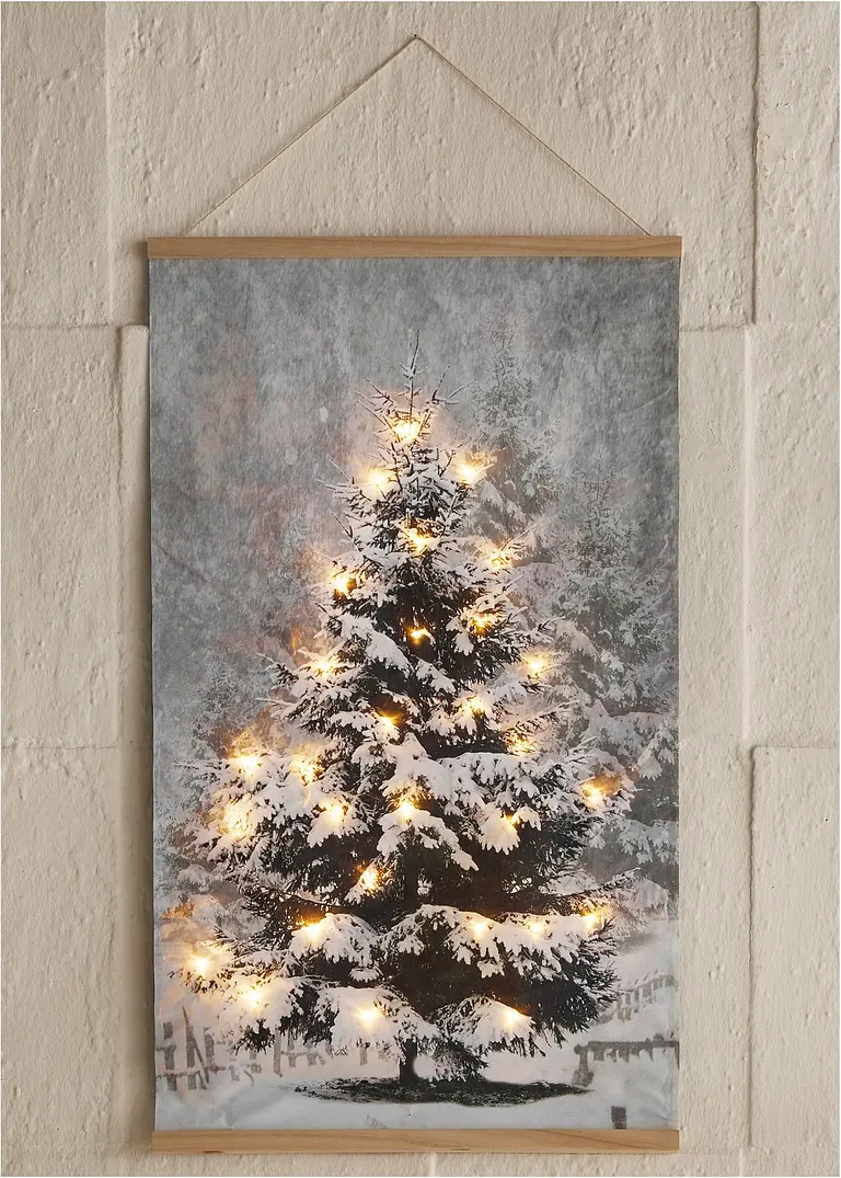 LED-Leinwandbild mit Tannenbaum-Design in grün - bonprix