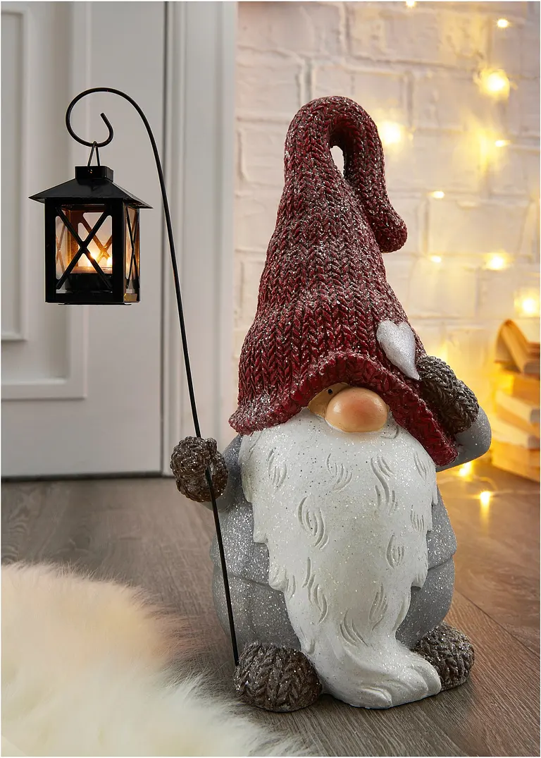 Deko-Figur mit Laterne in rot - bonprix