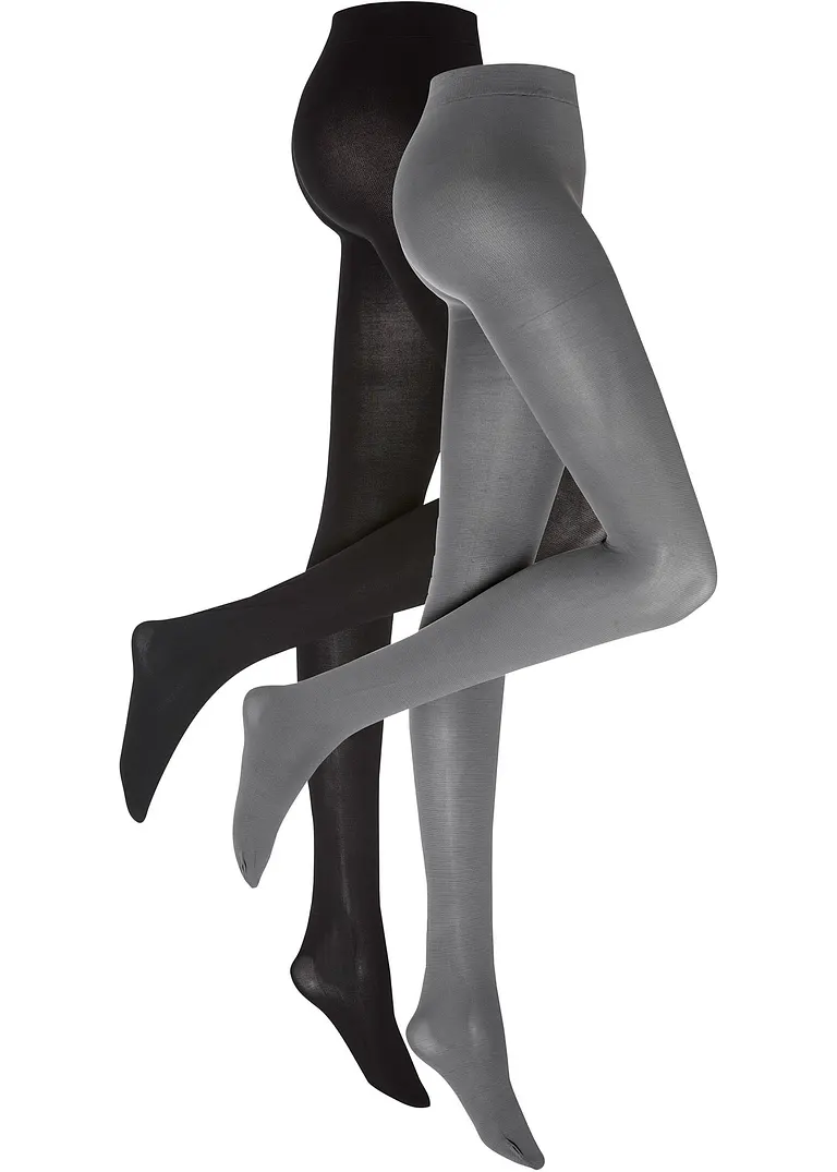 Strumpfhose 80den (2er Pack) in schwarz von vorne - bonprix