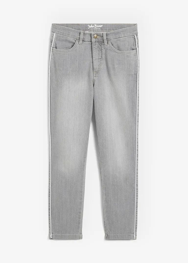 7/8 Komfort-Stretch-Jeans, Skinny in grau von vorne - bonprix