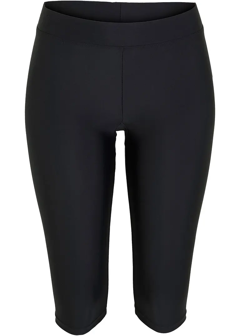 Badecaprihose mit elastischem Bund in schwarz von vorne - bonprix