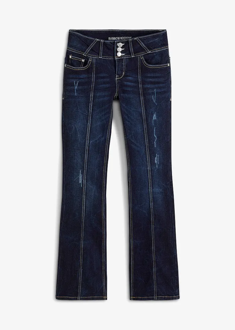 Bootcut-Jeans in blau von vorne - bonprix