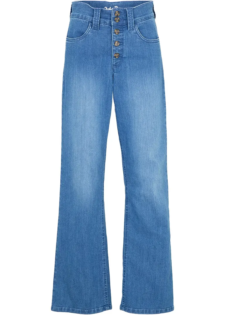 Straight-Jeans High Waist in blau von vorne - bonprix