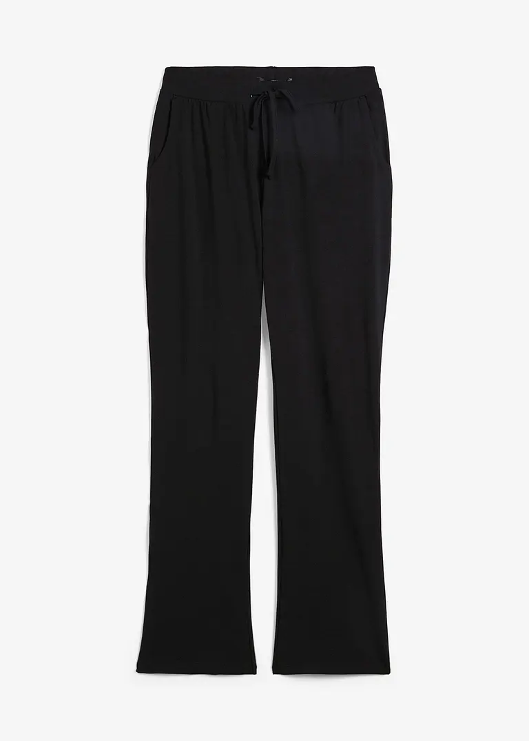 Sporthose mit reiner Bio-Baumwolle mit Stretch in schwarz von vorne - bonprix