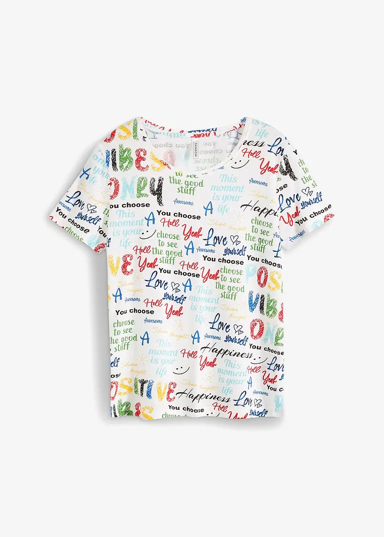 T-Shirt aus softem Viskose-Mix in weiß von vorne - bonprix