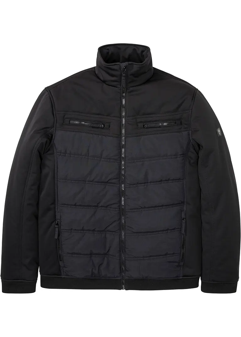 wattierte Softshelljacke in schwarz von vorne - bonprix