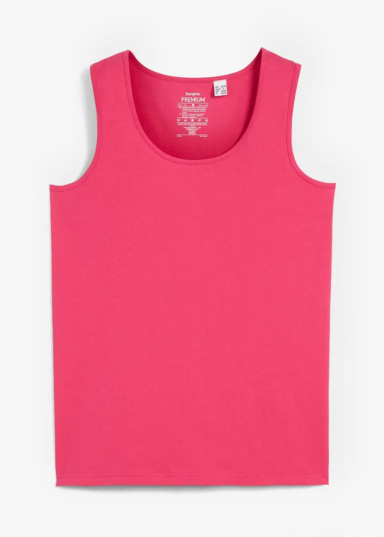 Tanktop mit reiner Bio-Baumwolle in pink von vorne - bonprix