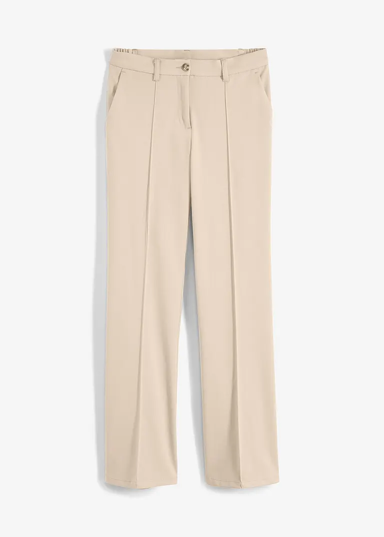 Anzugshose flared in beige von vorne - bonprix