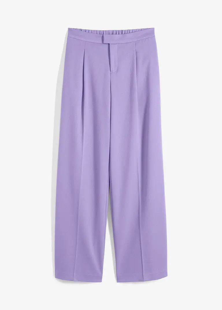 Weite Bundfaltenhose in lila von vorne - bonprix