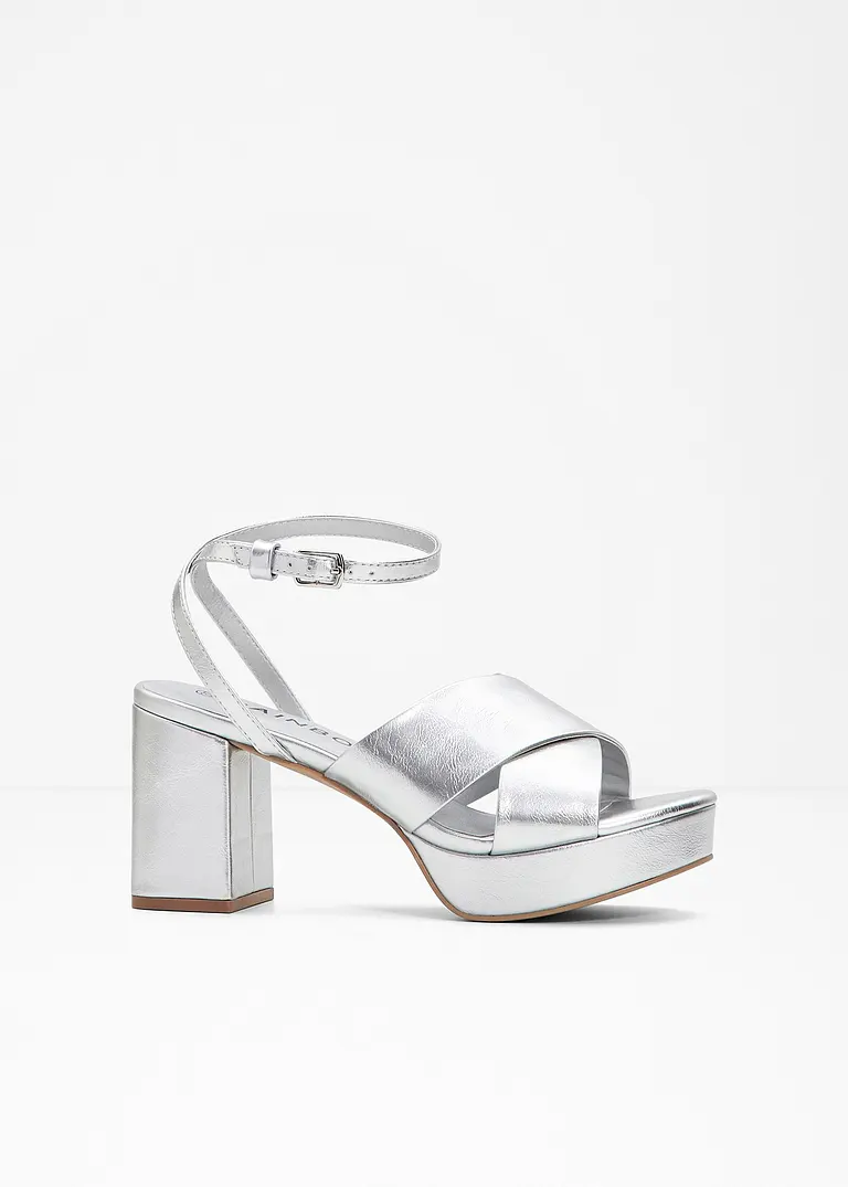 Plateau Sandalette in silber - bonprix