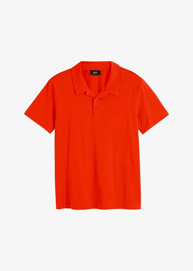 Poloshirt mit Resortkragen, Kurzarm aus  reiner Bio-Baumwolle in orange von vorne - bonprix