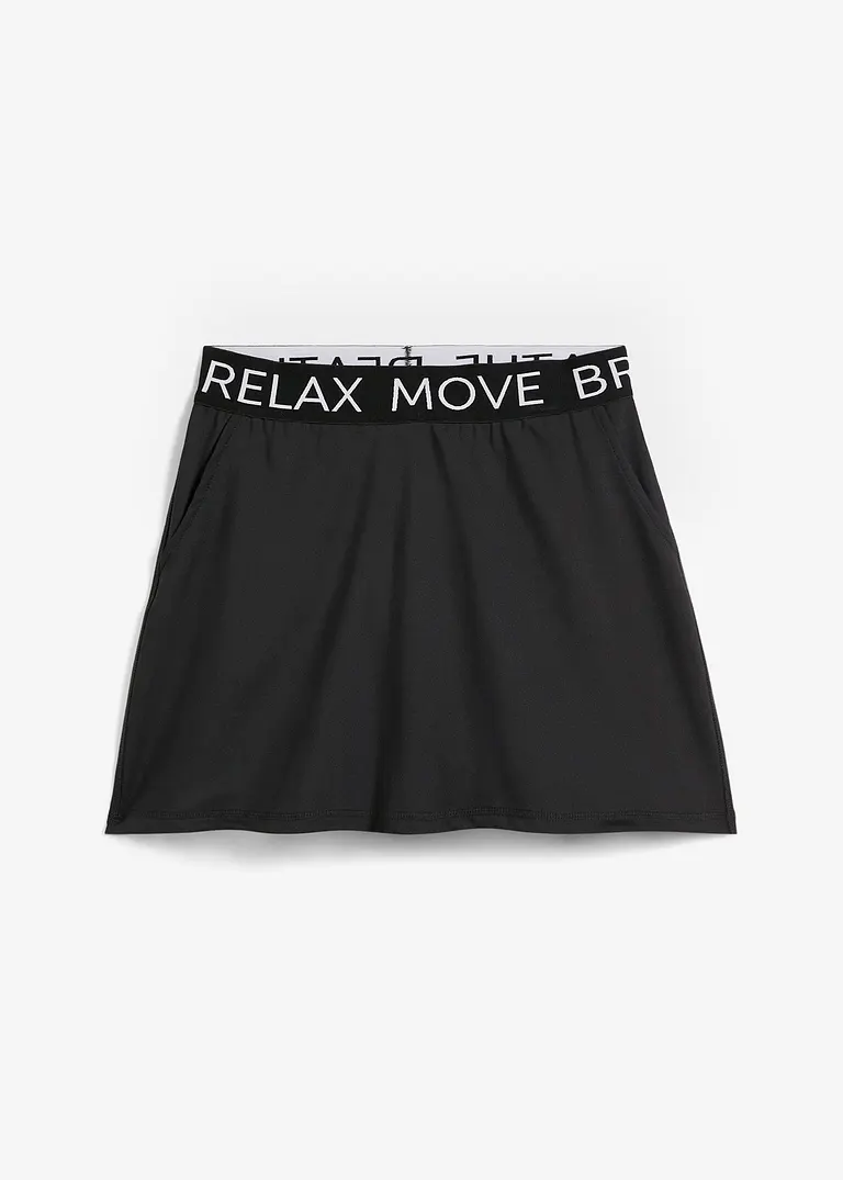 Sport-Rock mit integrierter Radlerhose in schwarz von vorne - bonprix