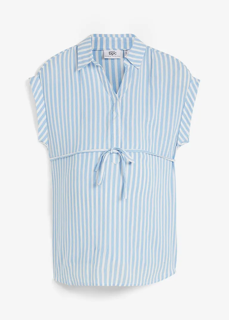 2-in-1 Umstands- und Stillbluse aus Viskose in blau von vorne - bonprix