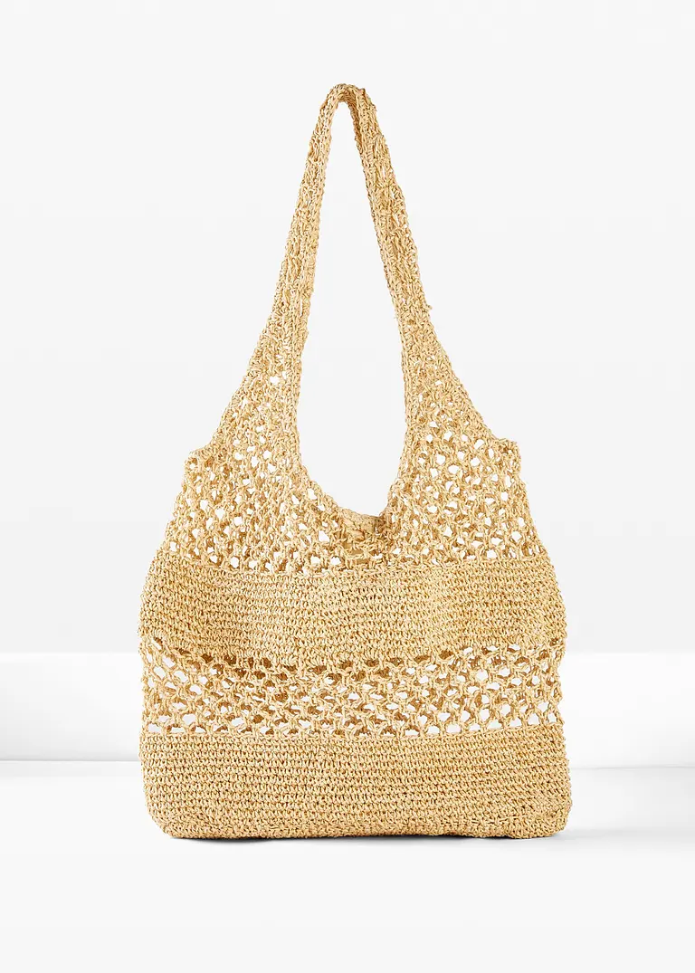 Strohshopper in beige - bonprix