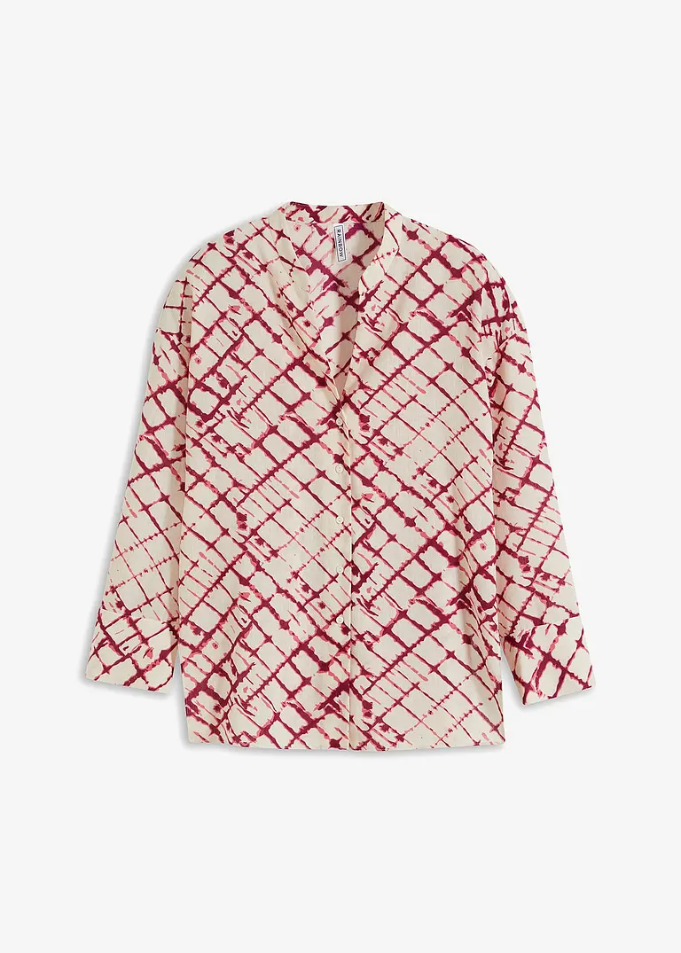 Oversized Bluse in lila von vorne - bonprix