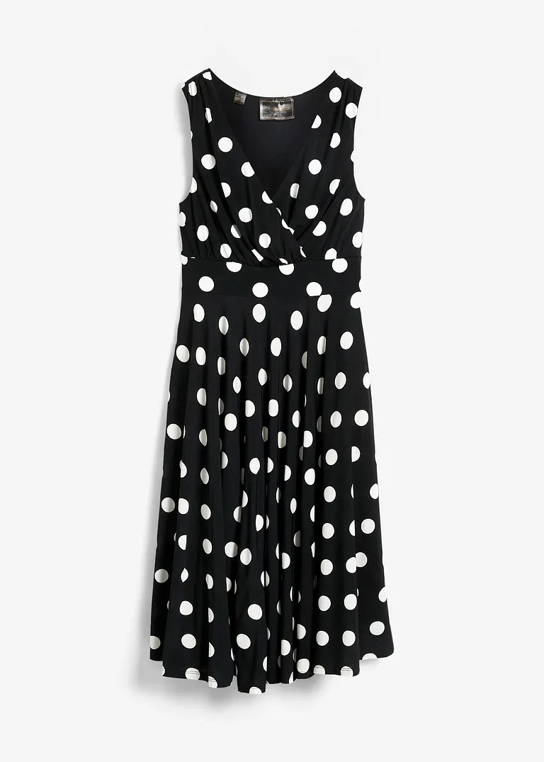 Shirtkleid mit Punkten in schwarz von vorne - bonprix
