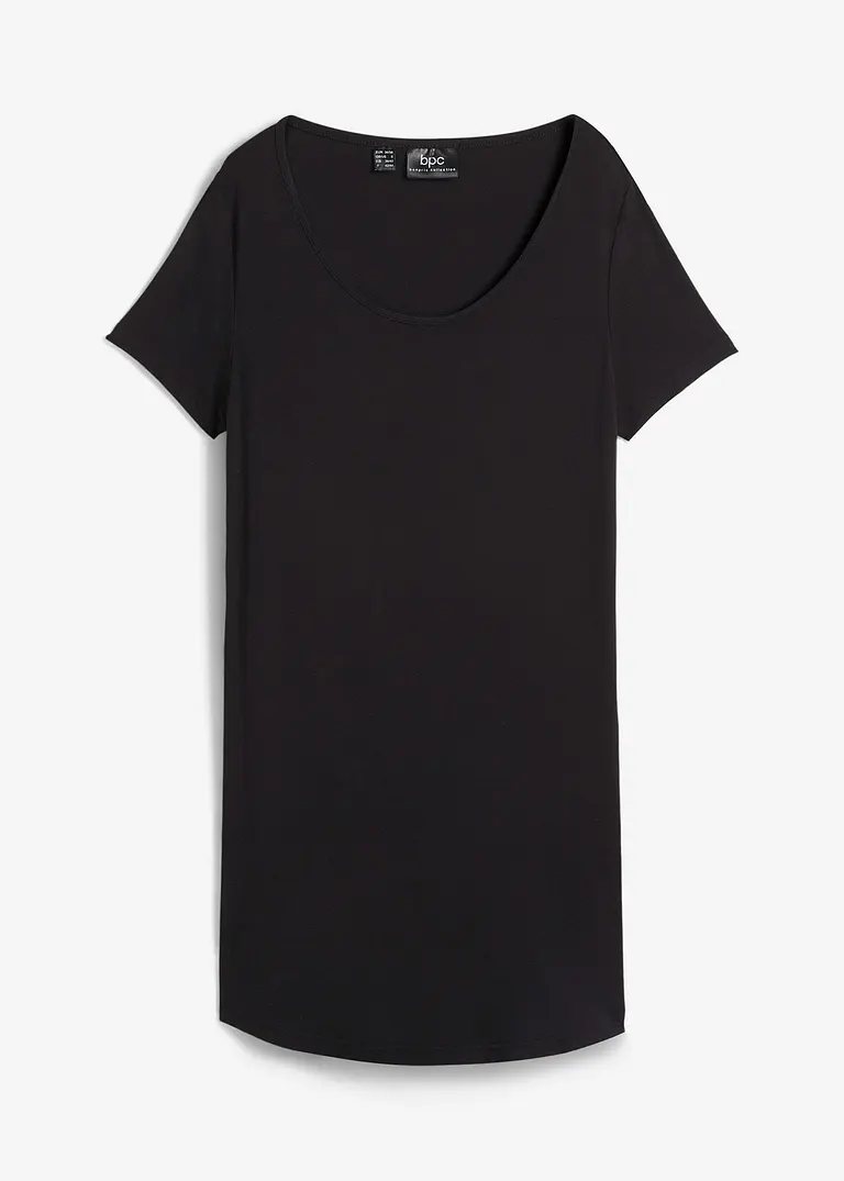 Longshirt aus softer Viskose in schwarz von vorne - bonprix