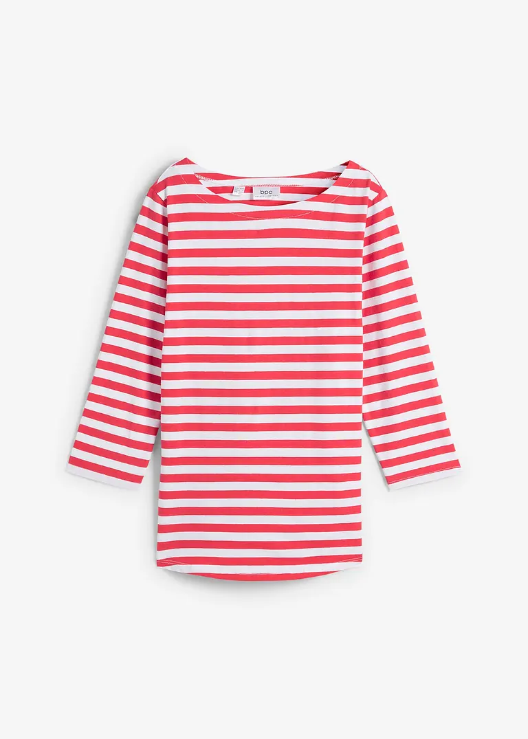 Shirt mit U-Boot-Ausschnitt in rot von vorne - bonprix