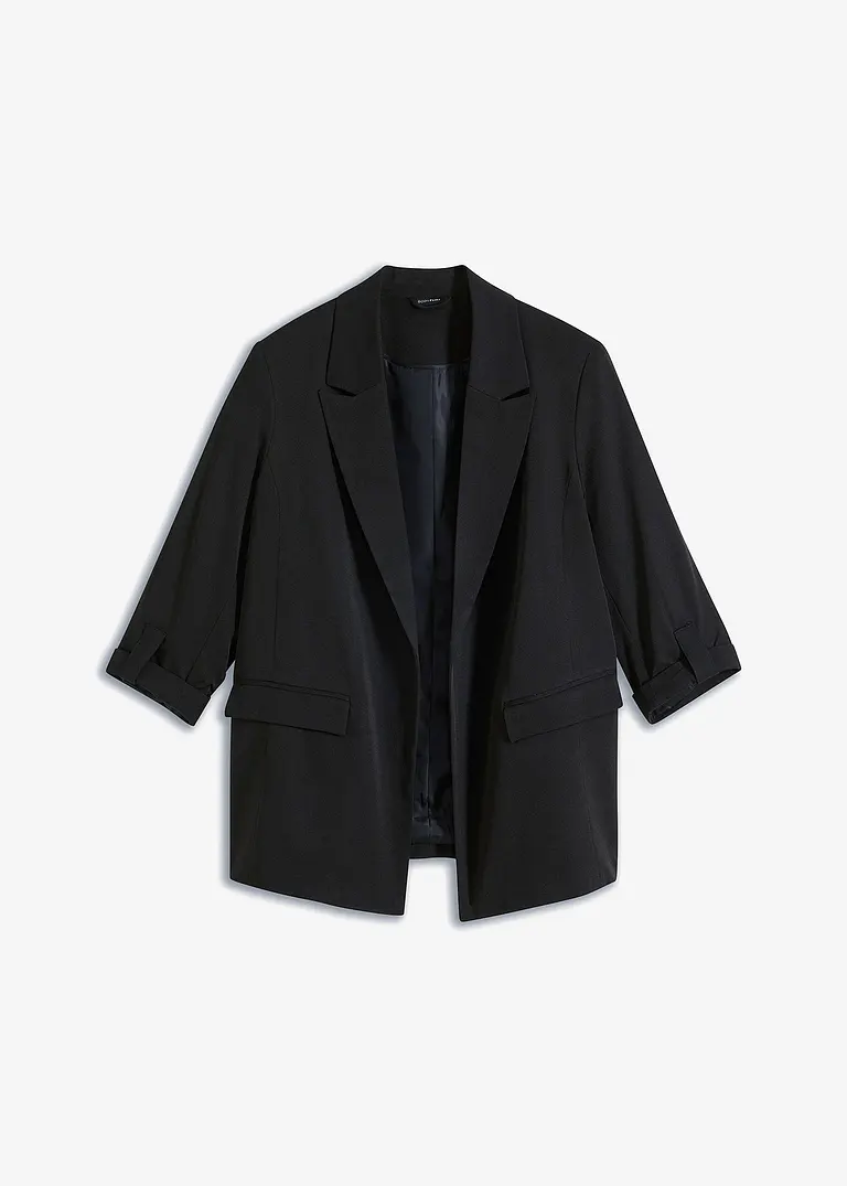 Oversize-Blazer in schwarz von vorne - bonprix