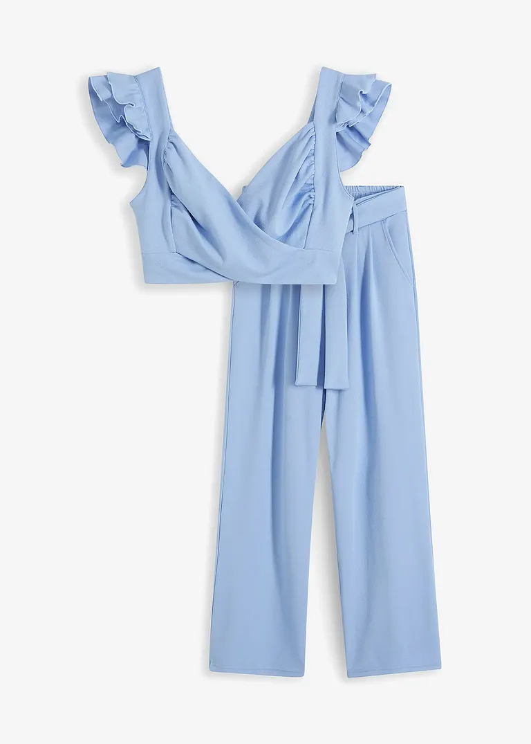 Shirt und Hose (2-tlg.Set) in blau von vorne - bonprix