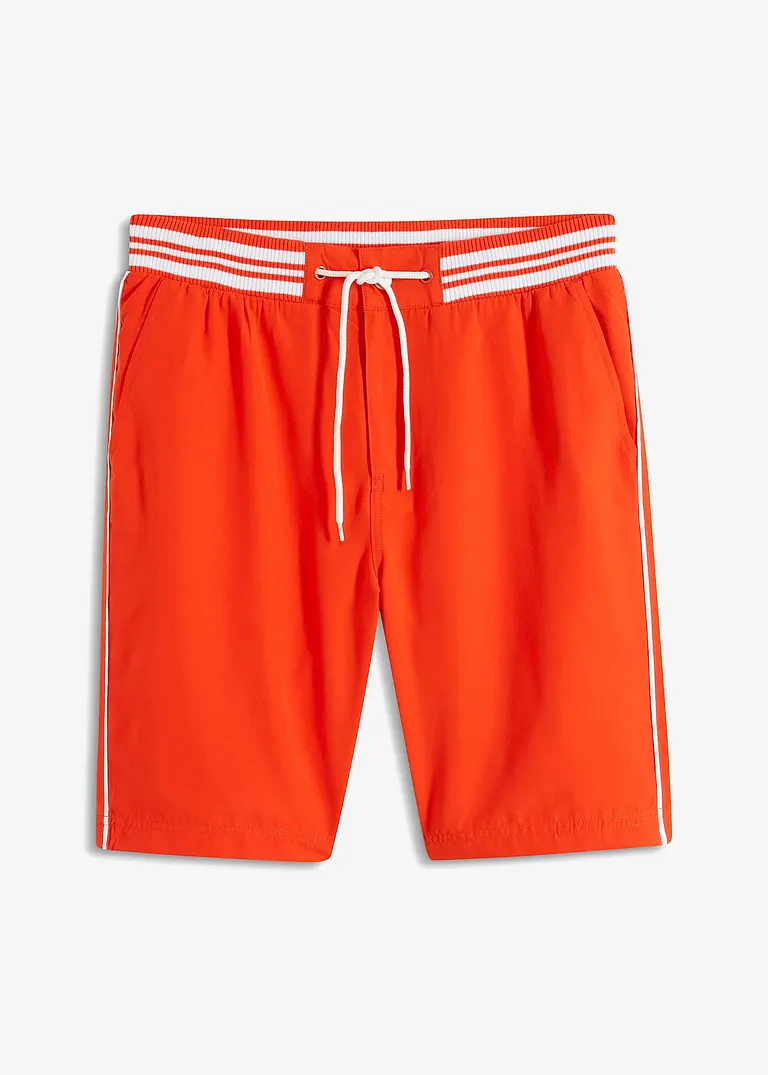 Strand-Bermuda mit Ripp-Bund in orange von vorne - bonprix