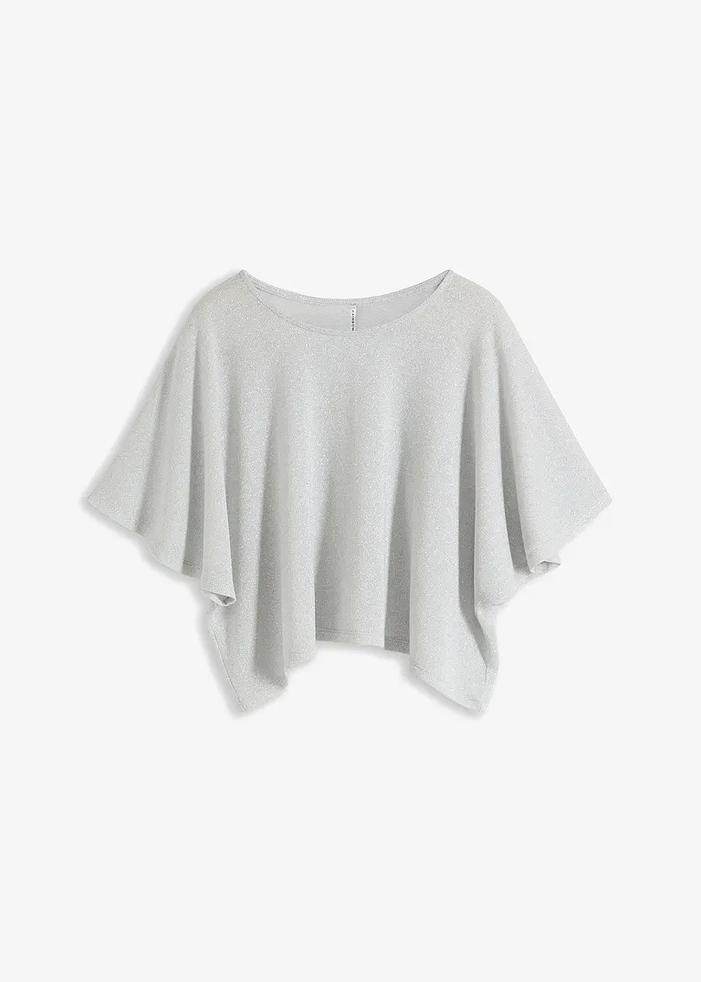 Oversize-Shirt in silber von vorne - bonprix