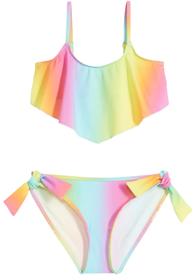 Mädchen Bikini aus recyceltem Polyamid (2-tlg.Set) in bunt von vorne - bpc bonprix collection