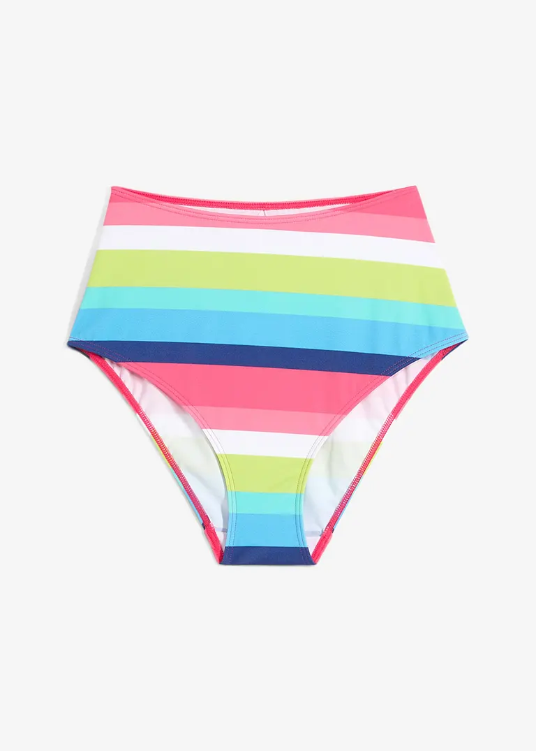 High waist Bikinihose aus recyceltem Polyamid in pink von vorne - bpc bonprix collection