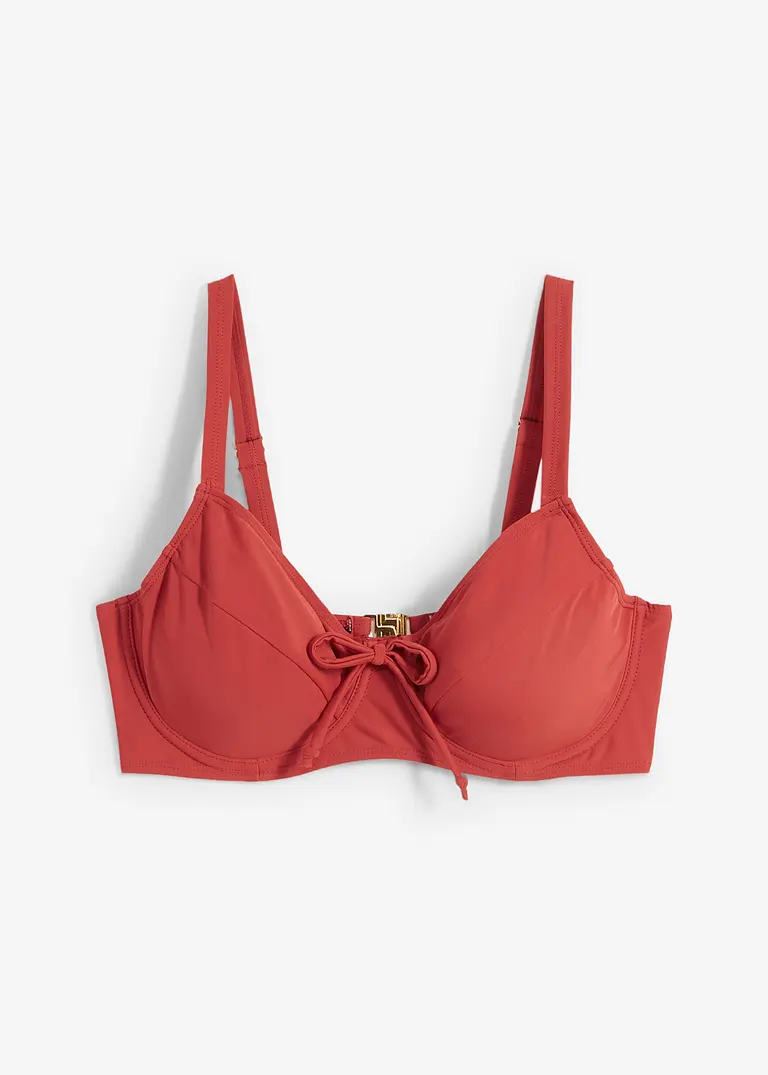 Minimizer Bikini Oberteil aus recyceltem Polyamid in rot von vorne - bpc selection