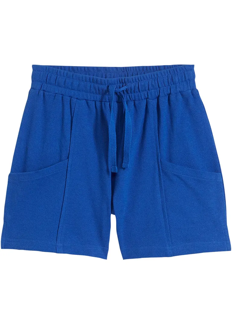 Mädchen Shorts aus Bio Baumwolle in blau von vorne - bonprix