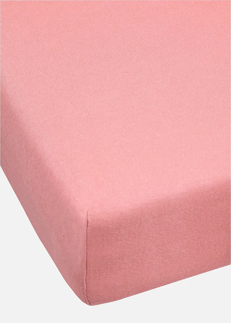 Spannbettlaken Jersey in rosa - bonprix