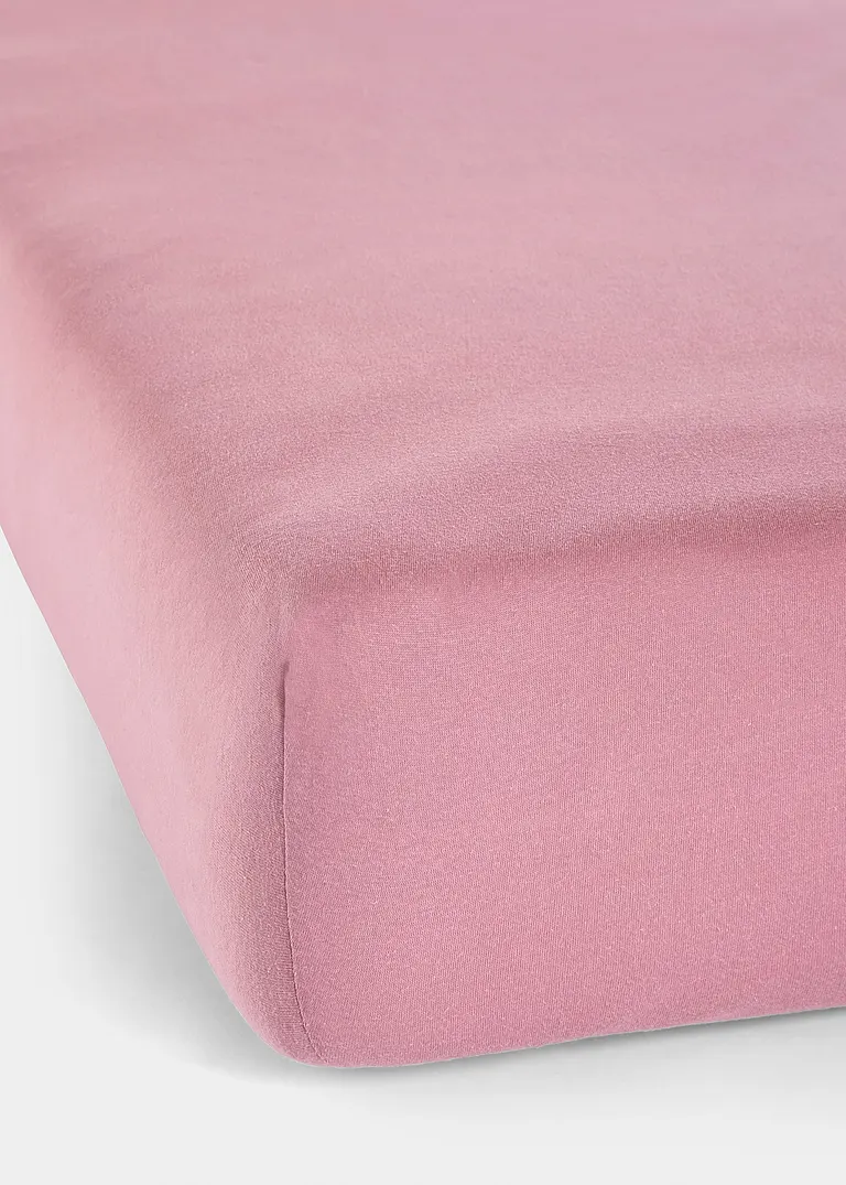 Jersey Spannbettlaken in rosa - bonprix