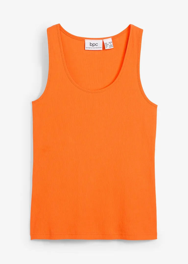 Ripp-Top in orange von vorne - bonprix