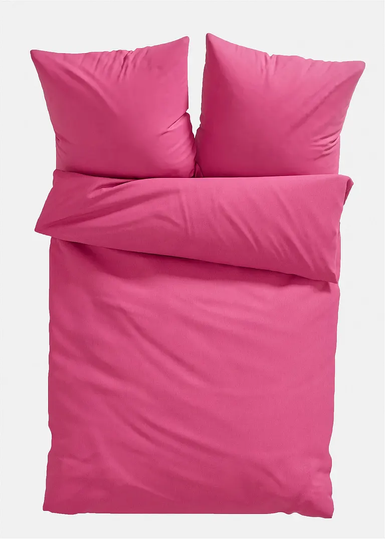 Bettwäsche unifarben in pink von vorne - bonprix