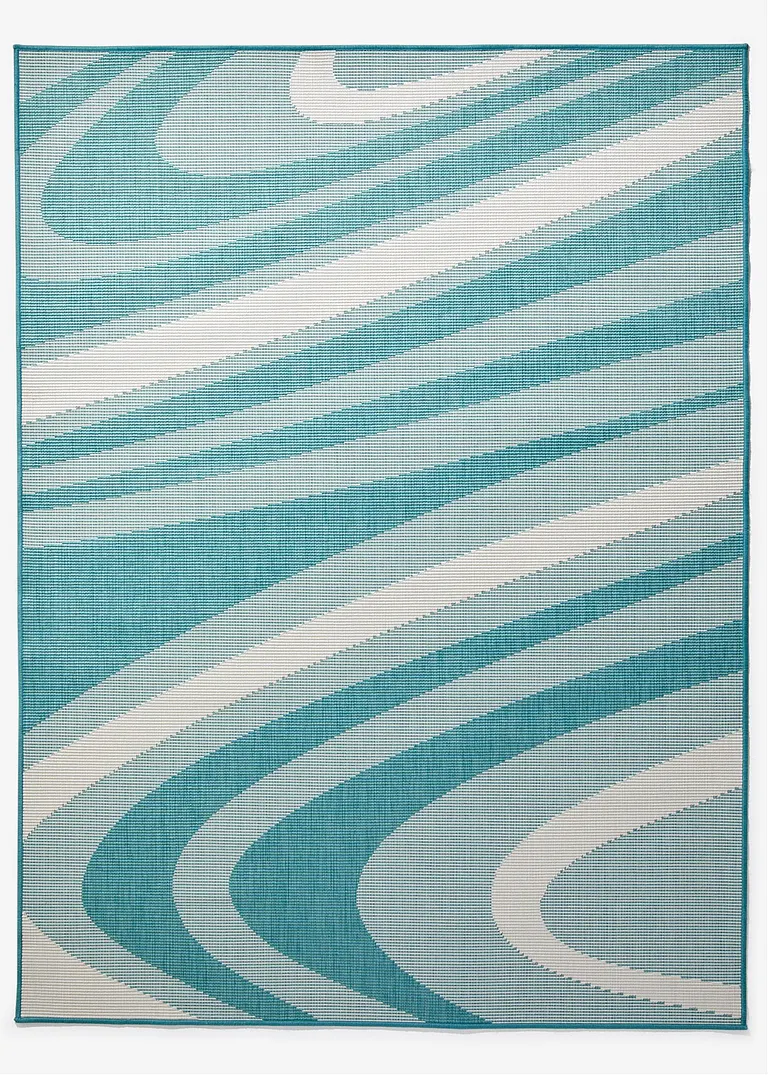 In- und Outdoor Wende-Teppich mit Wellen in blau - bpc living bonprix collection